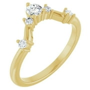 Pompeii 1/2Ct Diamond V Shape Contour Wedding Guard Ring Lab Grown 14k Gold (G/H,VS2-SI1)