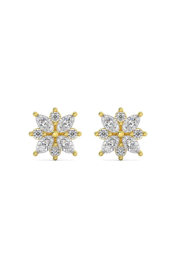 Pompeii 1/2Ct Marquise Star Diamond Earrings 14k Gold Earrings Lab Grown (F/G,VS1-VS2)