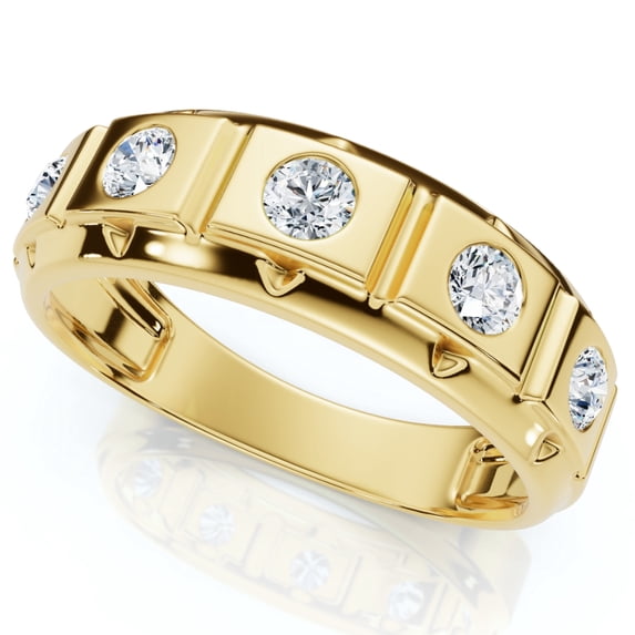Pompeii 1/2Ct Men's Diamond High Polish Wedding Ring Lab Grown Anniversary Band