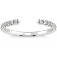 thumbnail image 1 of Pompeii 1/2Ct Pave Diamond Open Wedding Ring 14k Gold Stackable Band Lab Grown, 1 of 5
