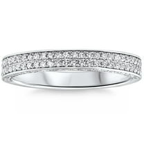 Pompeii 1/2Ct Pave Diamond Wedding Ring Stackable Wedding Band 14k Gold Lab Grown