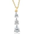 thumbnail image 1 of Pompeii 1/2Ct Pear Shape Diamond Three Stone Pendant Yellow Gold Necklace Lab Grown, 1 of 5
