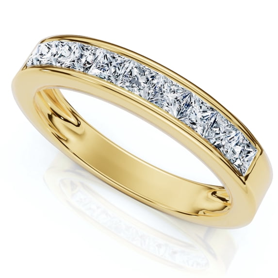 Pompeii 1/2Ct Princess Cut Diamond Wedding Ring 14k Gold Channel Set Lab Grown