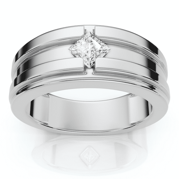 Pompeii 1/2Ct Princess Cut Heavy Solitaire Diamond Ring Men's 14k Gold or Pt Lab Grown