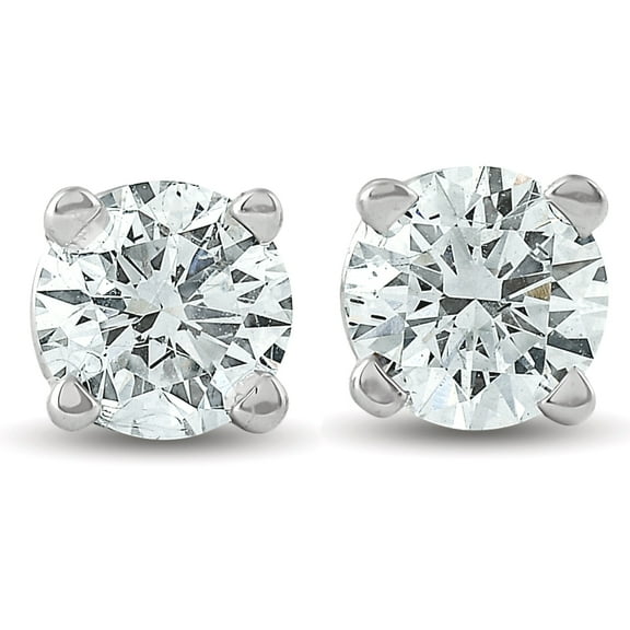 Pompeii 1/2Ct Round Brilliant Cut Diamond Stud Earrings in 14K Gold Classic (I/J,I2-I3)