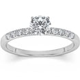 thumbnail image 1 of Pompeii 1/2Ct Round Cut Diamond Engagement Ring in White Yellow or Rose Gold (G/H,I1-I2), 1 of 6