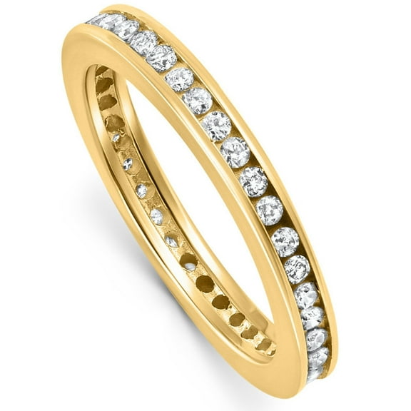 Pompeii 1/2Ct TW Channel Set Lab Grown Diamond Eternity Wedding Stackable Ring 14k Gold