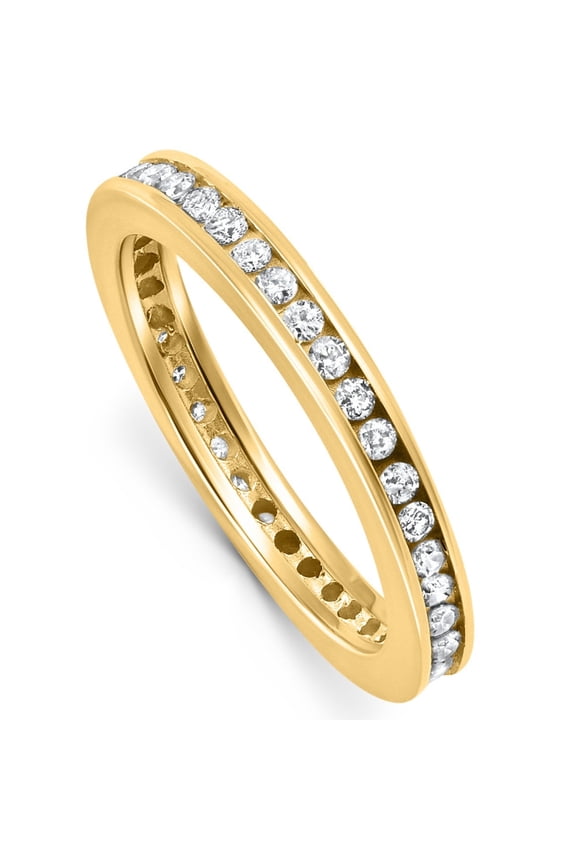 Pompeii 1/2Ct TW Channel Set Lab Grown Diamond Eternity Wedding Stackable Ring 14k Gold