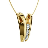 Pompeii 1/2Ct Three Stone Diamond Pendant Gold Women's 18" Necklace Lab Grown