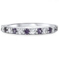 thumbnail image 1 of Pompeii 1/2ct Alexandrite & Diamond Half Eternity Ring 14K White Gold SZ5 (Not ), 1 of 2