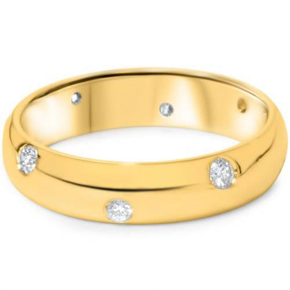 Pompeii 1/2ct Bezel Diamond Eternity Wedding Ring Yellow Gold (H/I,SI ...