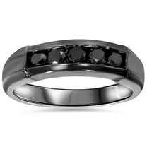 Pompeii 1/2ct Black Diamond Mens Wedding Band 10K Black Gold (Black,)