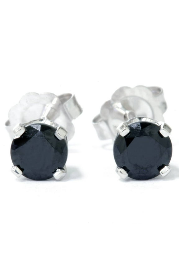 Pompeii 1/2ct Black Spinel Studs Earrings 14K White Gold (,)
