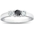 thumbnail image 1 of Pompeii 1/2ct Black & White Diamond 3-Stone Engagement Ring 10K White Gold (G/H,I2), 1 of 4