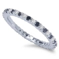 thumbnail image 1 of Pompeii 1/2ct Black & White Diamond Eternity Ring 14K White Gold (G/H,I2-I3), 1 of 3