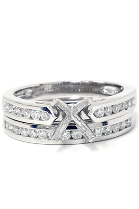Pompeii 1/2ct Cathedral Diamond Channel Set Rings 14K White Gold (G/H,I1)