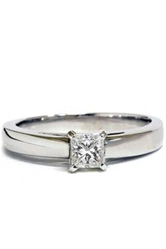 Pompeii 1/2ct Cathedral Solitaire Diamond Ring 14K White Gold (I/J,SI)