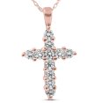 thumbnail image 1 of Pompeii 1/2ct Diamond Cross 14K Rose Gold (G/H,I1), 1 of 5