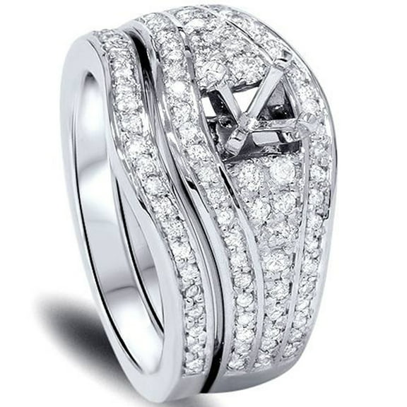 Pompeii 1/2ct Diamond Engagement Mount Set 14K White Gold (G/H,I1)