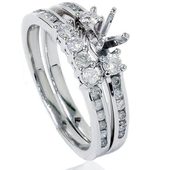 Pompeii 1/2ct Diamond Engagement Wedding Ring Semi Mount 14K White Gold (G/H,I2)