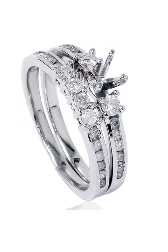 Pompeii 1/2ct Diamond Engagement Wedding Ring Semi Mount 14K White Gold (G/H,I2)
