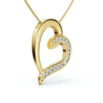 Pompeii 1/2ct Diamond Heart Pendant Gold 18" Necklace Lab Grown (F/G,VS1-VS2)