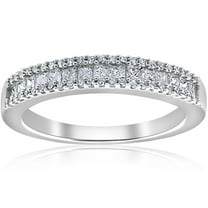 Pompeii 1/2ct Diamond Princess Cut Wedding Ring 10k White Gold (H/I,I1-I2)