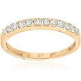thumbnail image 1 of Pompeii 1/2ct Diamond Wedding Ring 14K Yellow Gold Womens Stackable Band Jewelry Round, 1 of 4
