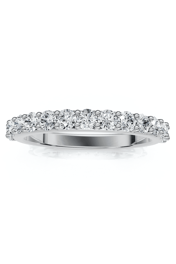 Pompeii 1/2ct Diamond Wedding Ring Stackable Womens Anniversary Band 10K White Gold