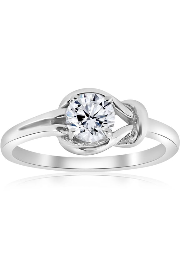 Pompeii 1/2ct Everlong Round Diamond Solitaire Knot Ring 14K White Gold (G/H,I1)