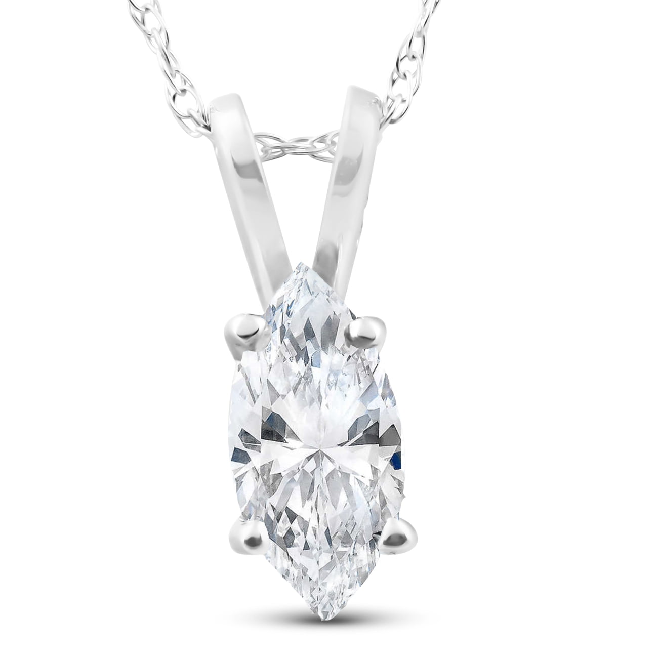 1/4 Carat Natural Diamond Solitaire Pendant In 14k White Or Yellow Gold – G/H Color 9 thumbnail image