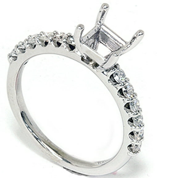 Pompeii 1/2ct Half Eternity Diamond Ring Setting 14K White Gold (G/H,SI)