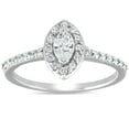 thumbnail image 1 of Pompeii 1/2ct Halo Marquise Diamond Engagement 14K White Gold Ring Lab Grown (FG,VS2/SI1), 1 of 4