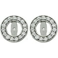 thumbnail image 1 of Pompeii 1/2ct Halo Round Diamond Studs Earring Jackets 14K White Gold (3.5-4mm) (G-H,SI), 1 of 2
