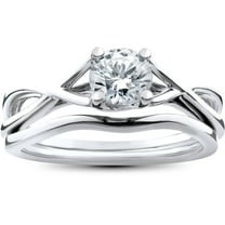 Pompeii 1/2ct Intertwined Diamond Engagement Ring Set 14K White Gold (G/H,I1-I2)