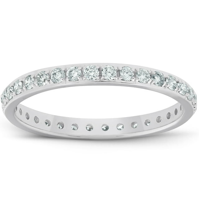 Pompeii 1/2ct Lab Grown Created Diamond Wedding Ring Womens Eternity Band 10k White Gold