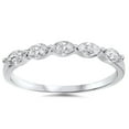 thumbnail image 1 of Pompeii 1/2ct Marquise Diamond Five Stone Wedding Ring 14K White Gold (G/H,SI2), 1 of 4
