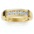 thumbnail image 1 of Pompeii 1/2ct Mens 14K Yellow Gold Round Diamond Wedding Ring (G/H,I1), 1 of 4