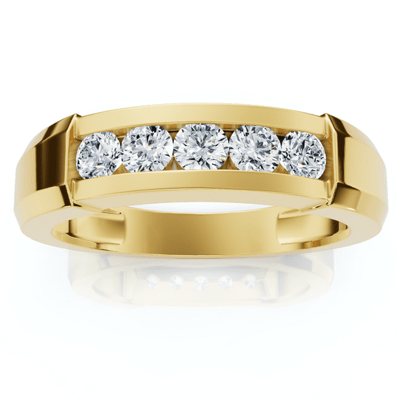Pompeii 1/2ct Mens 14K Yellow Gold Round Diamond Wedding Ring (G/H,I1)
