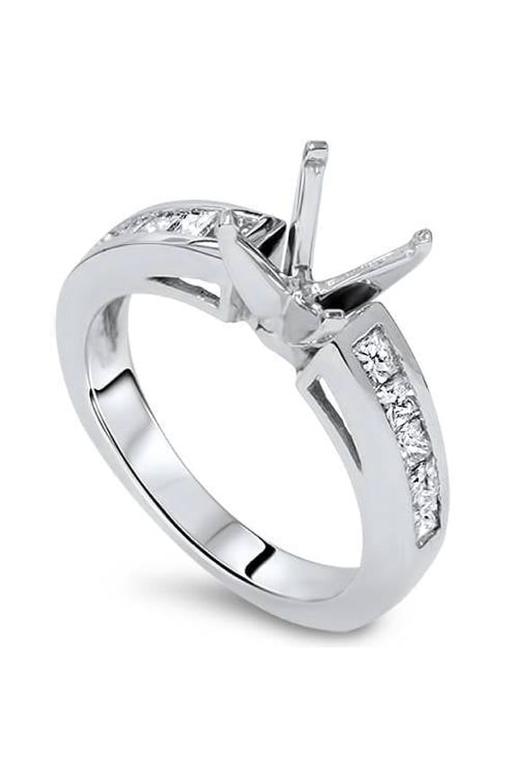 Pompeii 1/2ct Princess Cut Cathedral Engagement Ring Setting (G/H,SI)