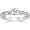 thumbnail image 1 of Pompeii 1/2ct Princess Cut Diamond Engagement Ring 14K White Gold (G/H,I2), 1 of 2