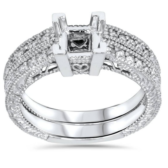Pompeii 1/2ct Princess Cut Diamond Engagement Ring Setting 14K (G/H,I1)