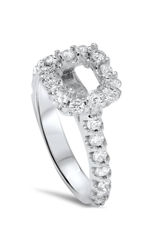 Pompeii 1/2ct Princess Cut Engagement Diamond Ring Setting 14K White Gold (G/H,I1)