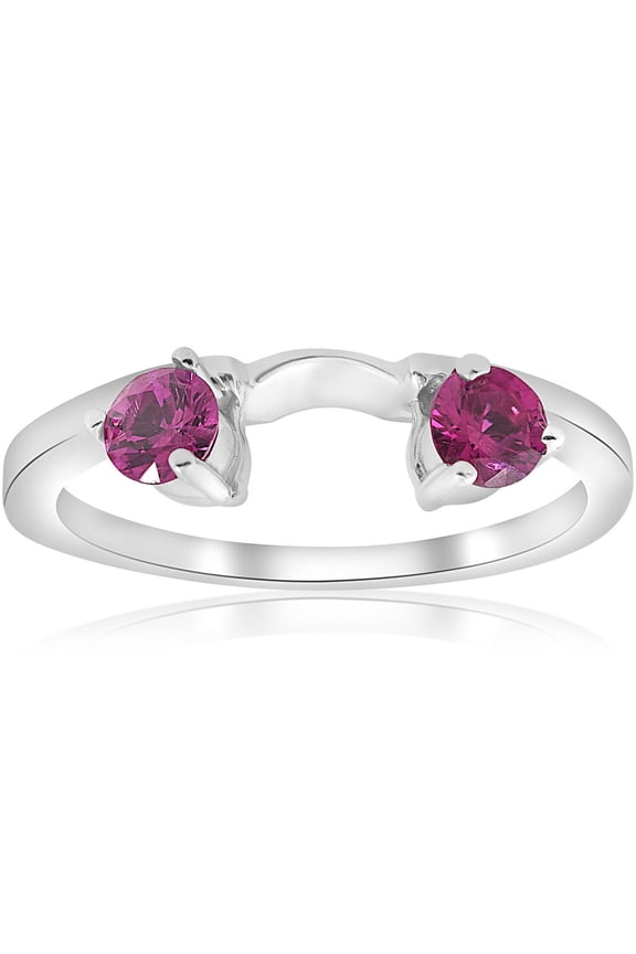 Pompeii 1/2ct Ruby Wrap Engagement Guard Ring 14K White Gold (,)