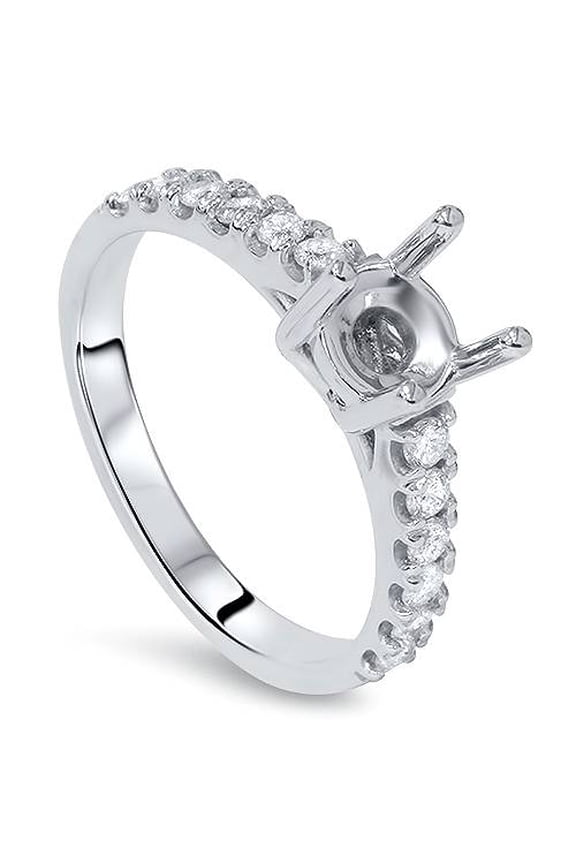 Pompeii 1/2ct SI Diamond Engagement Ring Mount 14K White Gold (G/H,SI1-SI2)