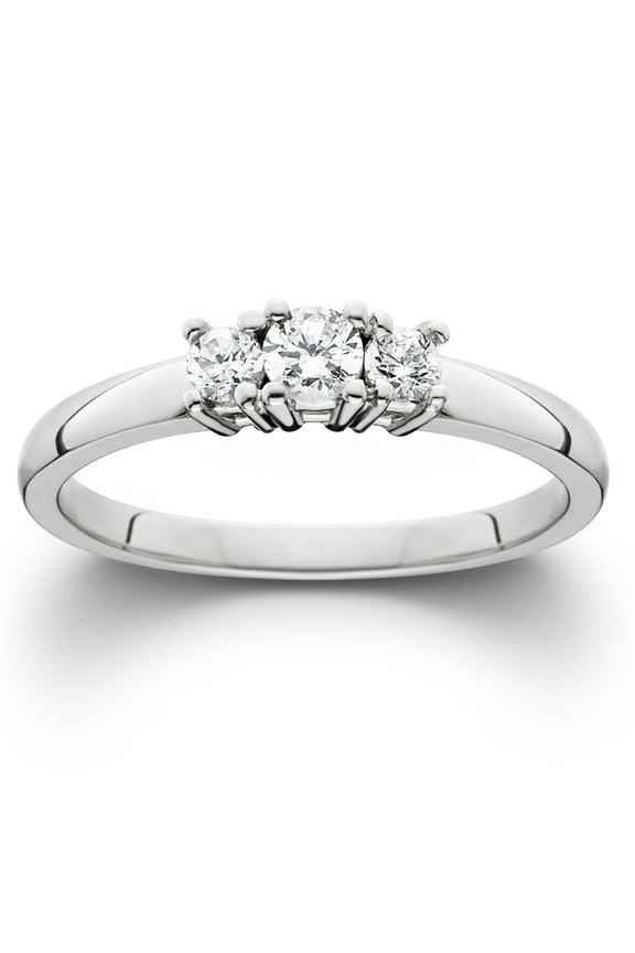 Pompeii 1/2ct Three Stone Diamond Ring 14K White Gold (H-I,SI)