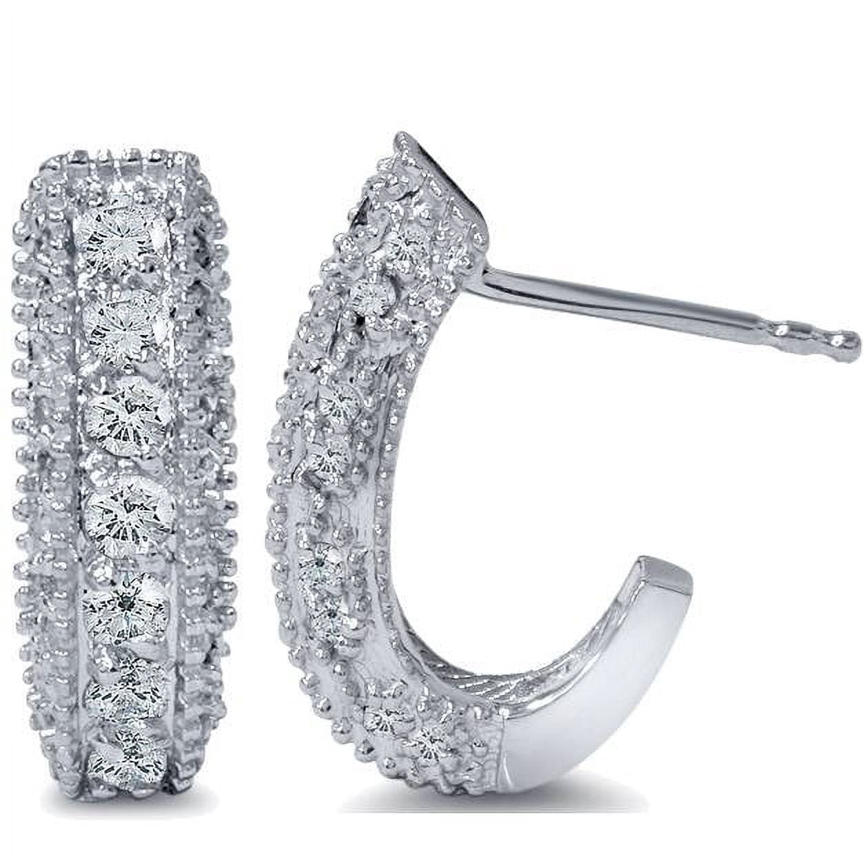 5 Row Diamond Hoops 14kt 2ct Diamond E5739