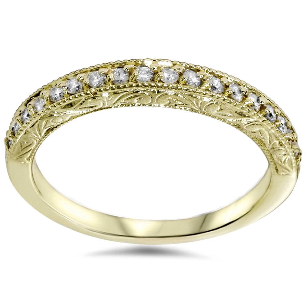 Pompeii 1/2ct Yellow Gold Diamond Vintage Wedding Ring 14K (G/H,I1-I2 ...