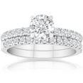 thumbnail image 1 of Pompeii 1 3/4 Ct Diamond Engagement Wedding Set 14k White Gold (G/H,SI1-SI2), 1 of 3