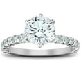 thumbnail image 1 of Pompeii 1 3/4 Ct Round-Cut Diamond Engagement Ring With Accents 14k White Gold Lab Grown, 1 of 6